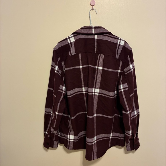 H&M Mens Regular Fit Overshirt Shacket in Dark Red Burgundy Plaid Medium - Picture 5 of 7